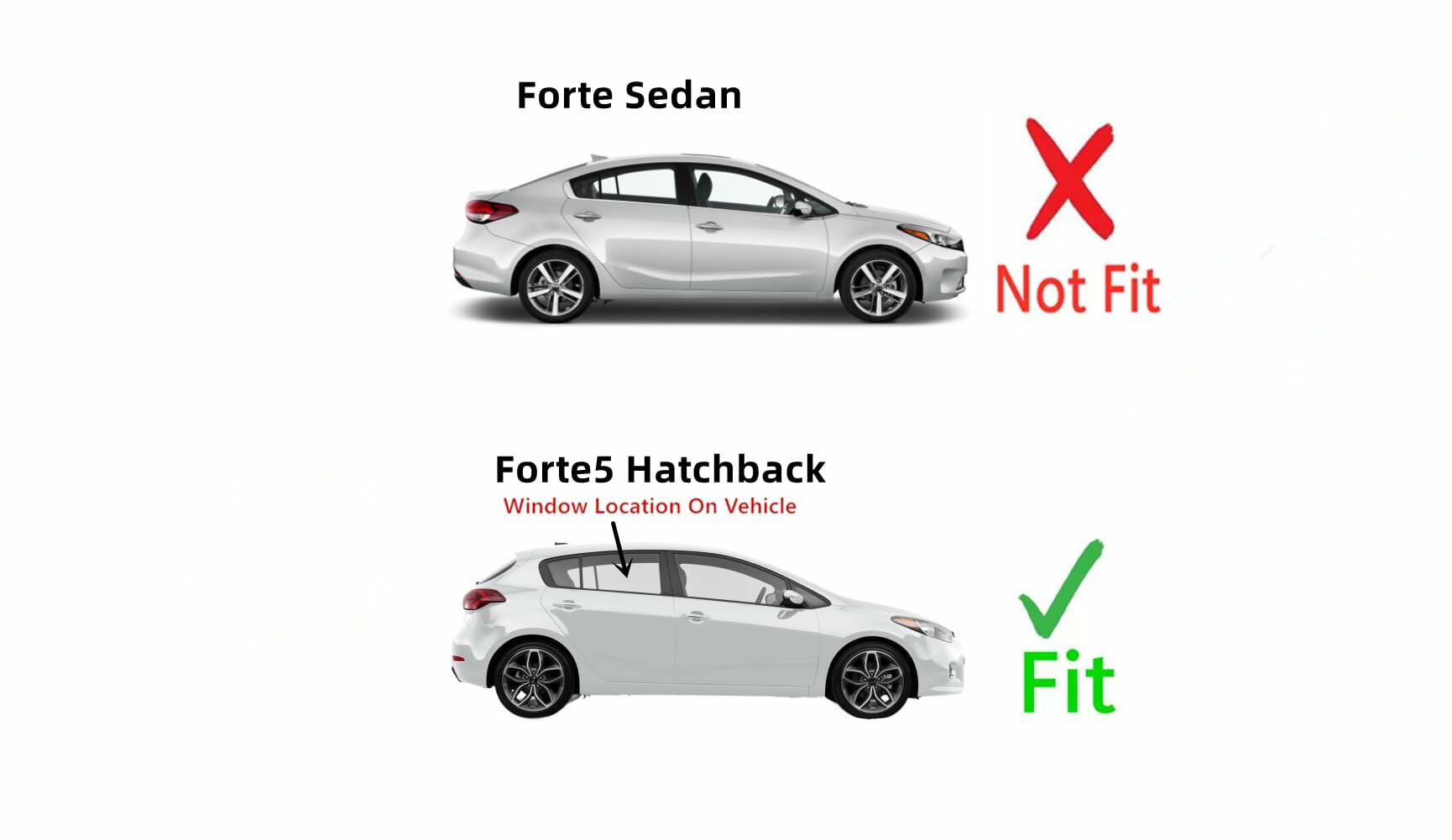 Passenger Right Side Rear Door Window Door Glass Compatible with Kia Forte5 2014-2018 Models