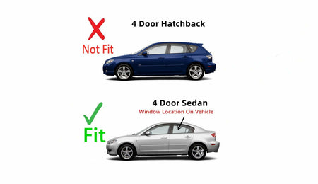 Driver Left Side Rear Door Window Door Glass Compatible with Mazda 3 2004-2009 4 Door Sedan Models