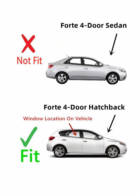OEM Passenger Right Side Rear Door Window Door Glass Compatible with Kia Forte 4 Door Hatchback 2011-2013 Models