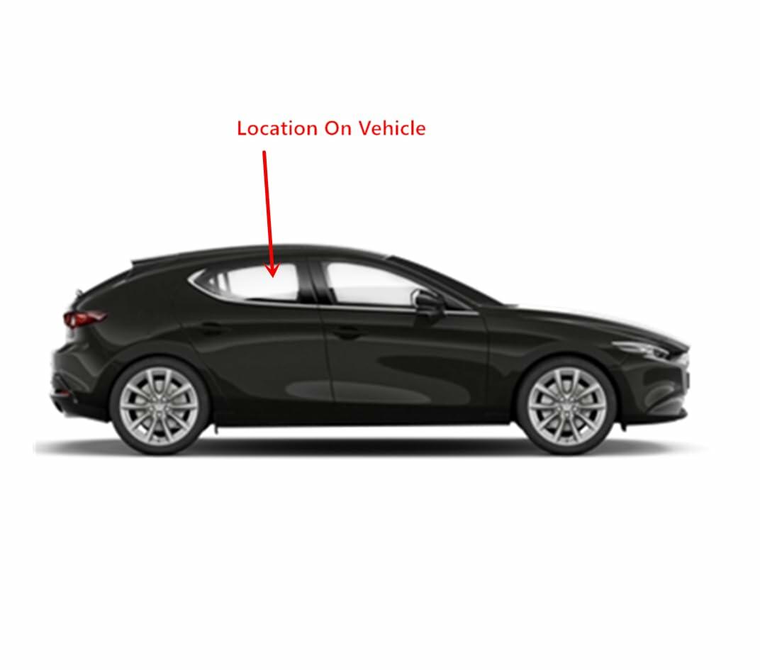 Passenger Right Side Rear Door Window Door Glass Compatible with Mazda 3 4-Door Hatchback 2019-2026 Models
