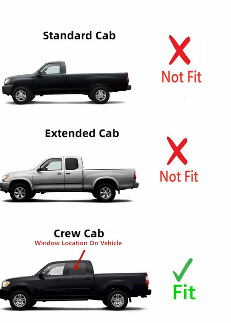 Driver Left Side Rear Door Window Door Glass Compatible with Toyota Tundra Pickup 4 Door Crew Cab 2004-2006 Models