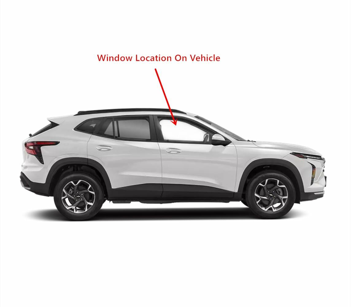 Tempered Passenger Right Side Front Door Window Door Glass Compatible with Chevrolet Trax 2024-2026 Models