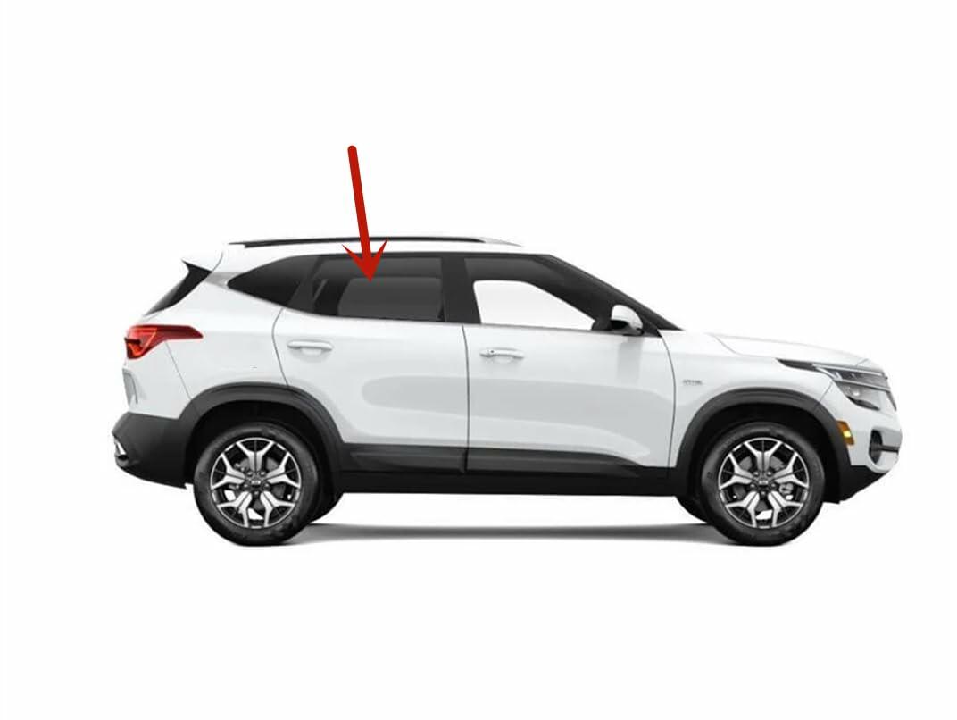 Tempered Passenger Right Side Rear Door Window Door Glass Compatible with Kia Seltos 2021-2026 Models