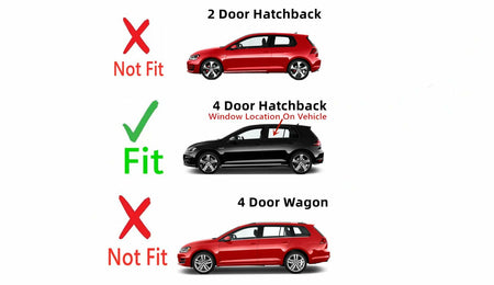 Driver Left Side Rear Door Window Door Glass OEM Compatible with Volkswagen Golf / Golf GTI / e-Golf 4 Door Hatchback 2015-2022 Models