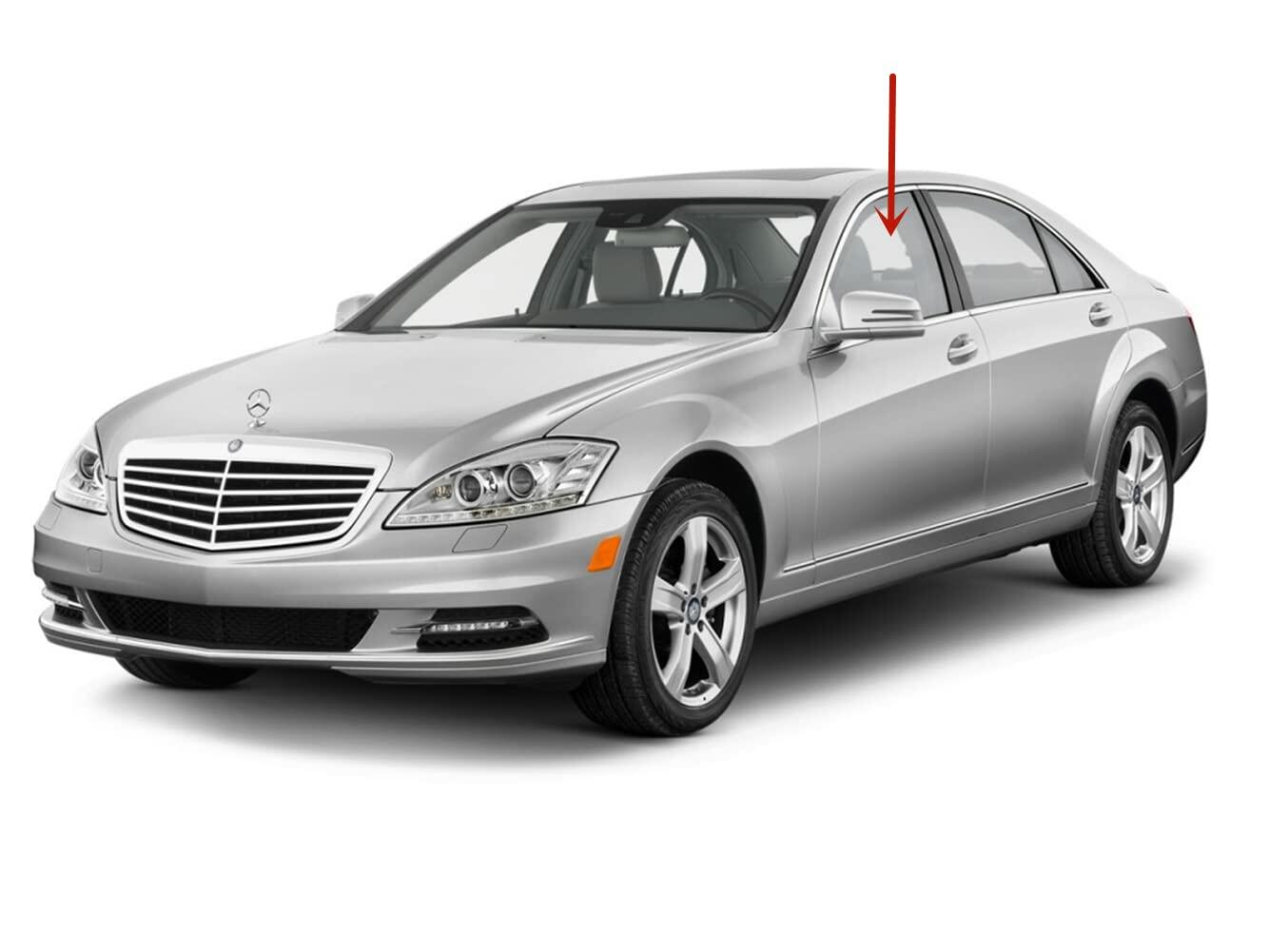 Tempered Driver Left Side Front Door Window Door Glass Compatible with Mercedes Benz S350 S400 S550 S600 S63AMG S65AMG 2007-2013 Models