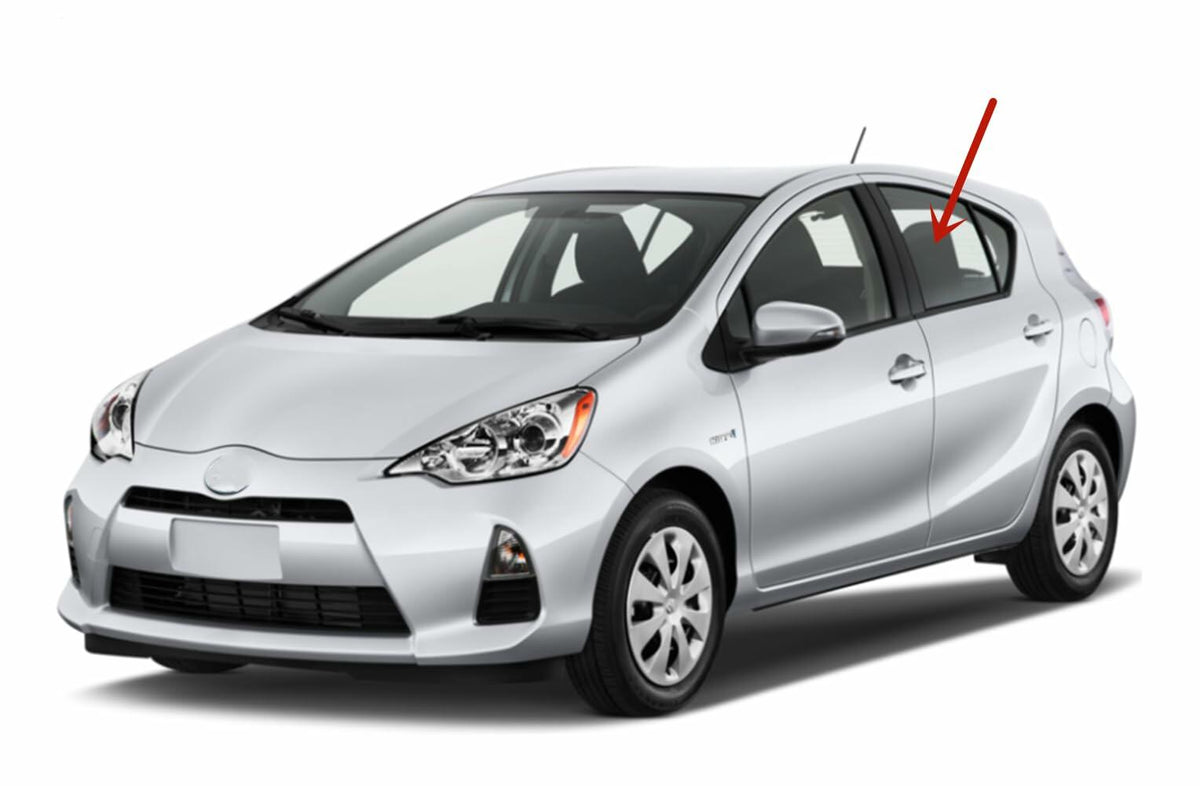 Driver Left Side Rear Door Window Door Glass Compatible with Toyota Prius C 4 Door Hatchback 2012-2019 Models