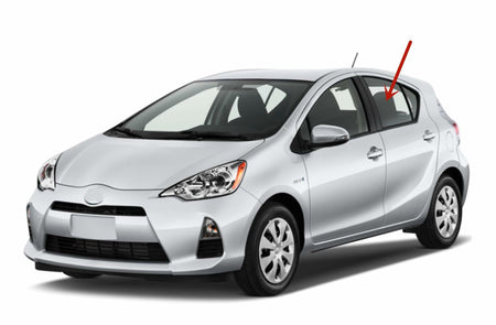 Driver Left Side Rear Door Window Door Glass Compatible with Toyota Prius C 4 Door Hatchback 2012-2019 Models