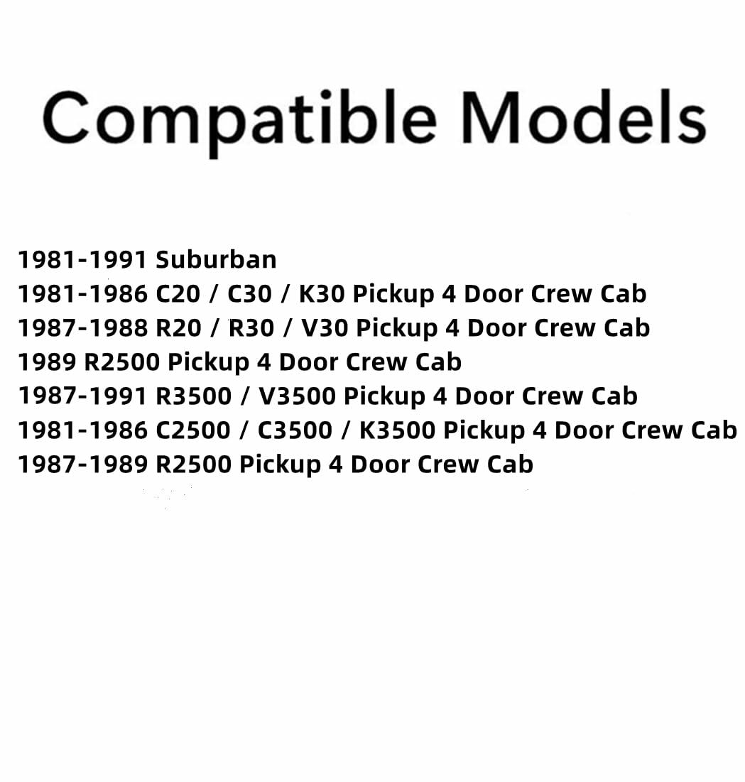 Driver Left Side Rear Door Window Door Glass Compatible with Chevrolet Suburban/GMC Suburban/Chevroket Pickup/GMC Pickup 1981-1991 4 Door Models