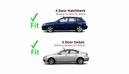 Driver Left Side Front Door Window Door Glass Compatible with Mazda 3 2004-2009 Models