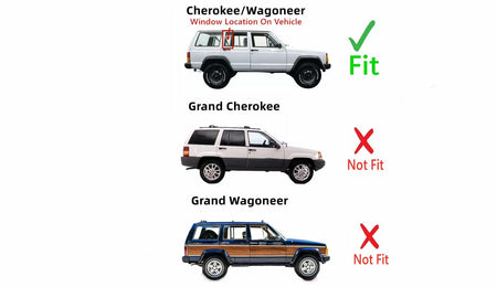 Passenger Right Side Rear Vent Window Vent Glass Compatible with Jeep Cherokee 1984-2001 / Wagoneer 1984-1990 4-Door Models