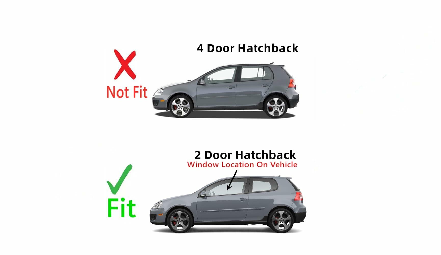Driver Left Side Door Window Door Glass Compatible with Volkswagen R32 / GTI / Rabbit 2 Door Hatchback 2006-2009 Models