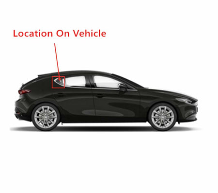 Passenger Right Side Rear Vent Window Vent Glass Compatible with Mazda 3 4 Door Hatchback 2019-2026 Models