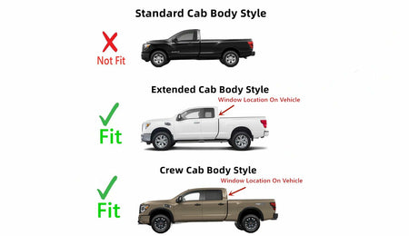 OE Power Heated Back Slider Back Window Glass Compatible with Nissan Titan / Titan XD 4 Door Crew/Extended Cab 2016-2025 Models