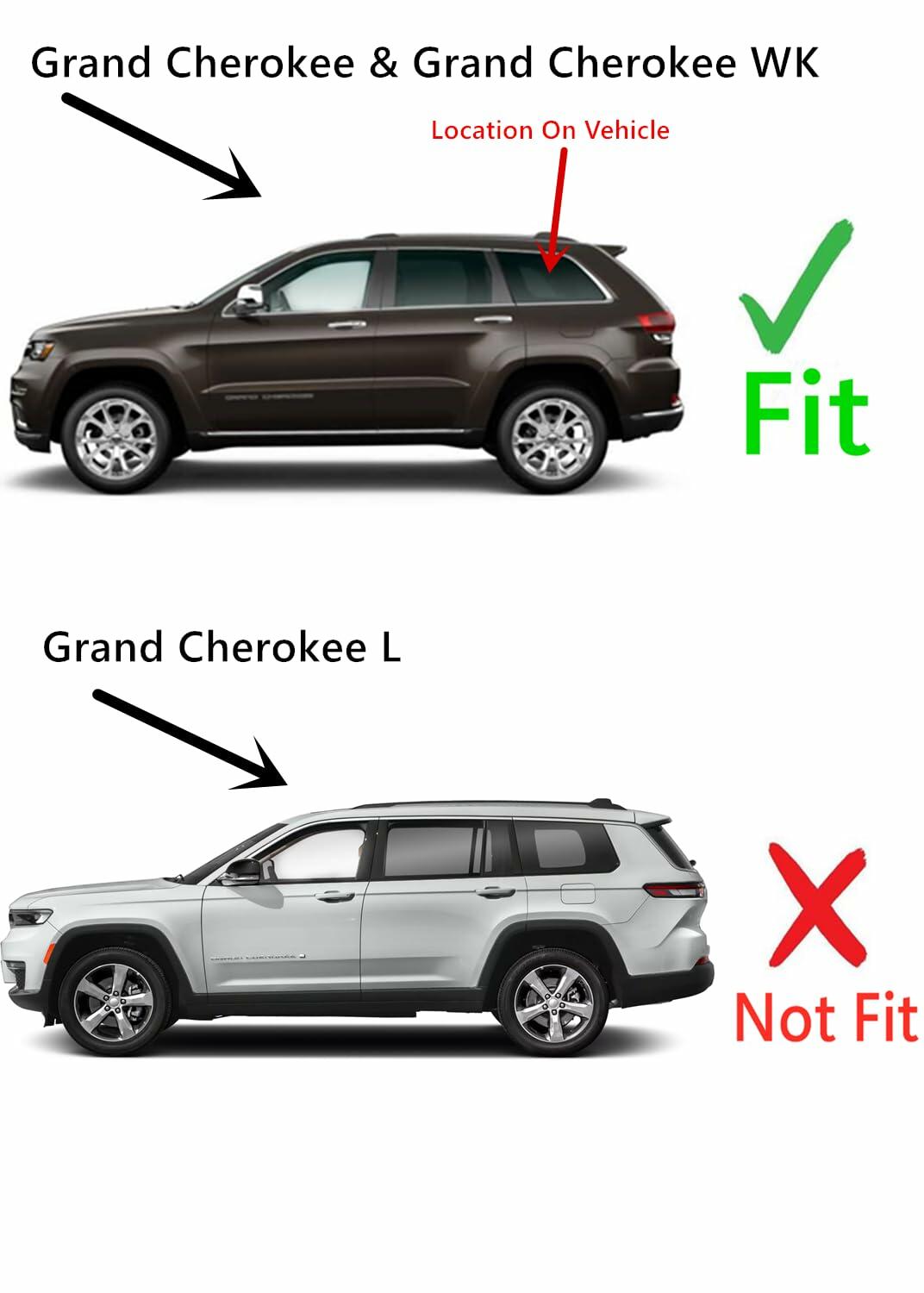Tempered Chrome Molding Style Driver Left Side Rear Quarter Window Quarter Glass Compatible with Jeep Grand Cherokee 2014-2021/ Grand Cherokee WK 2022 Models