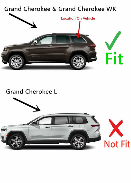 Tempered Chrome Molding Style Driver Left Side Rear Quarter Window Quarter Glass Compatible with Jeep Grand Cherokee 2014-2021/ Grand Cherokee WK 2022 Models