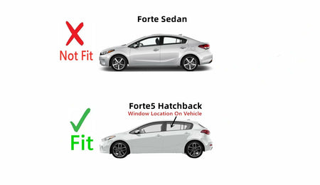 Driver Left Side Rear Door Window Door Glass Compatible with Kia Forte5 2014-2018 Models