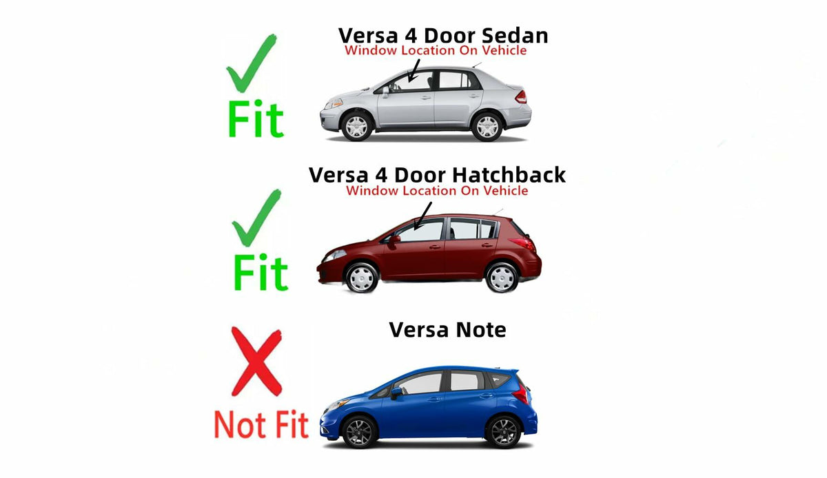 Driver Left Side Front Door Window Door Glass Compatible with Nissan Versa 4 Door Hatchback 2007-2013 Models / Versa 4 Door Sedan 2007-2011 Models
