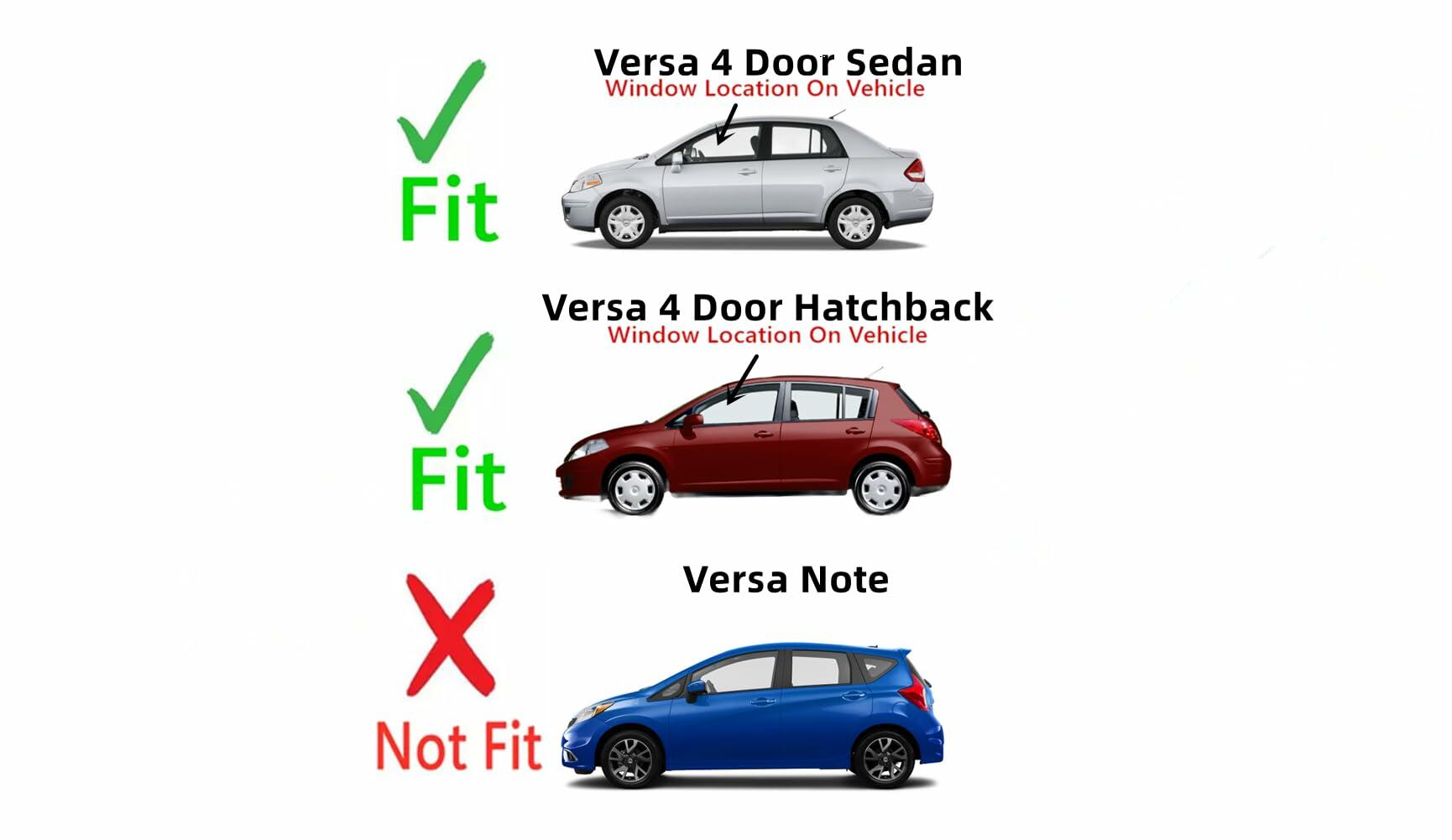 Driver Left Side Front Door Window Door Glass Compatible with Nissan Versa 4 Door Hatchback 2007-2013 Models / Versa 4 Door Sedan 2007-2011 Models