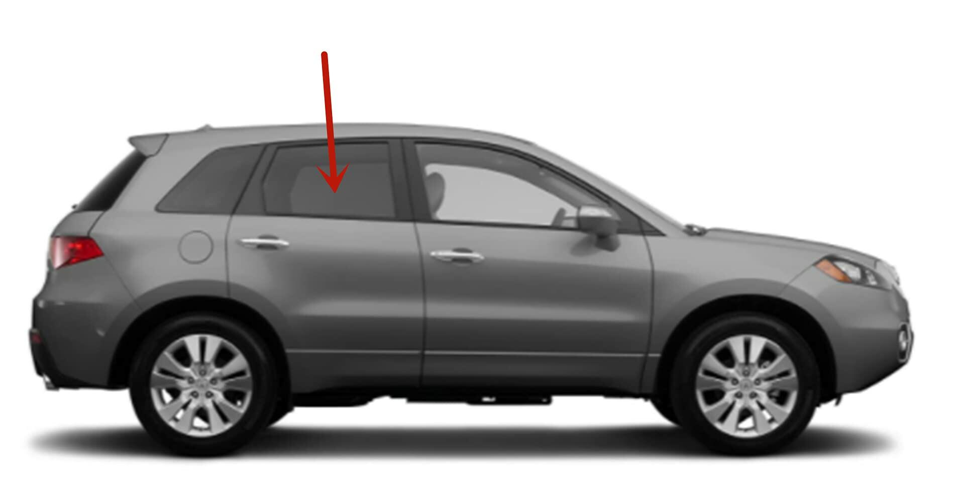Passenger Right Side Rear Door Window Door Glass Compatible with Acura RDX 2007-2012 Models