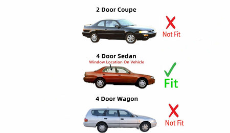 Passenger Right Side Rear Door Window Door Glass Compatible with Toyota Camry 4 Door Sedan 1992-1996 Models