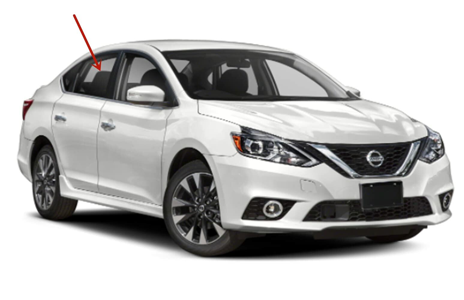Passenger Right Side Rear Door Window Door Glass Compatible with Nissan Sentra 4 Door Sedan 2013-2019 Models