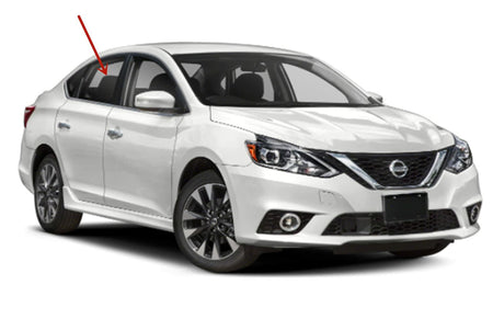 Passenger Right Side Rear Door Window Door Glass Compatible with Nissan Sentra 4 Door Sedan 2013-2019 Models
