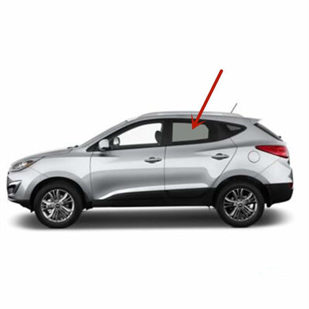 Driver Left Side Rear Door Window Door Glass Compatible with Hyundai Tucson 2010-2015 Models