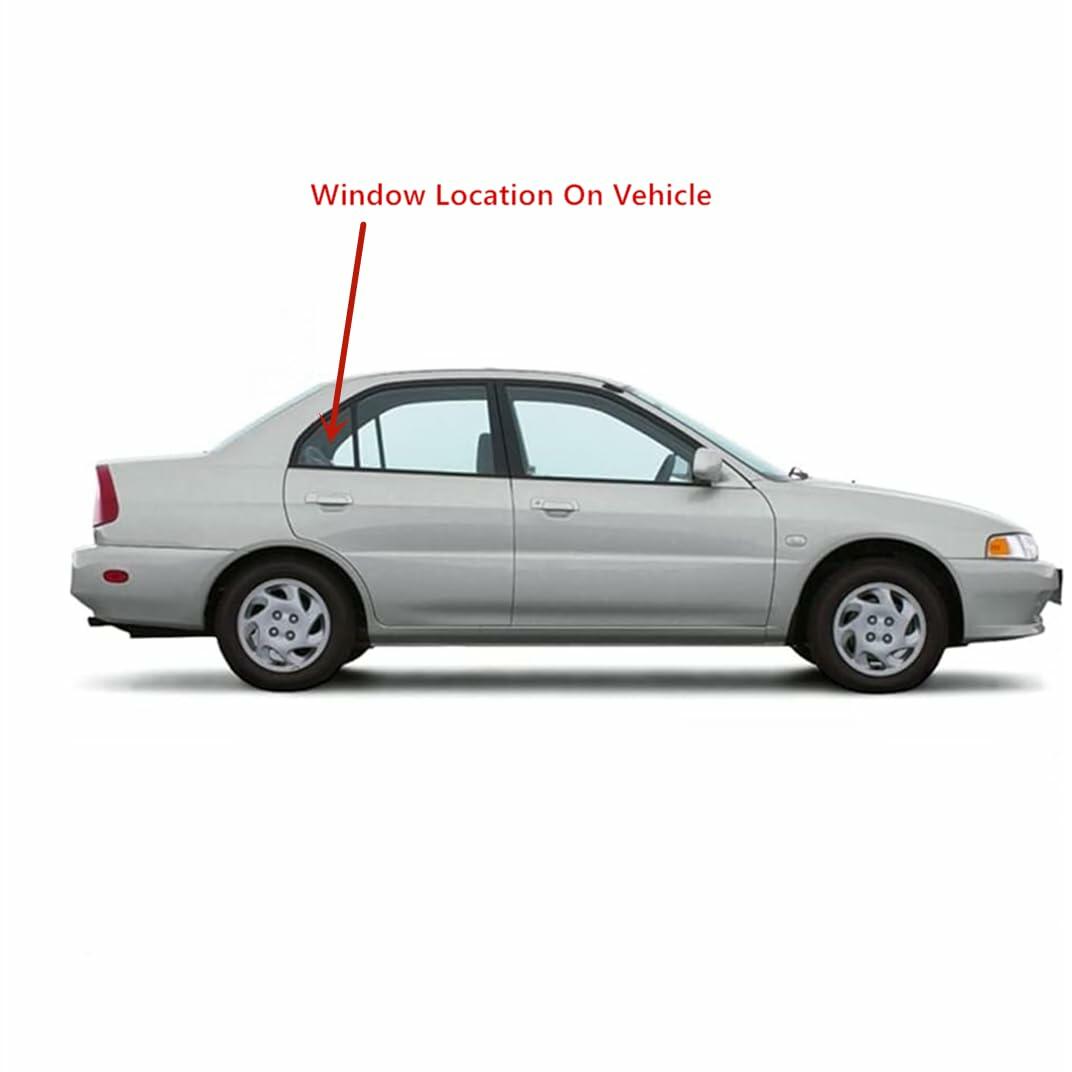 Passenger Right Side Rear Vent Glass Vent Window Compatible with Mitsubishi Mirage 4 Door Sedan 1997-2001 Models