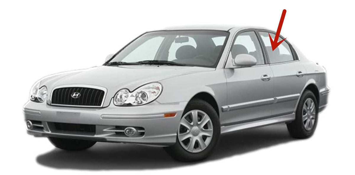 Driver Left Side Rear Door Window Door Glass Compatible with Hyundai Sonata 4 Door Sedan 2002-2005 Models