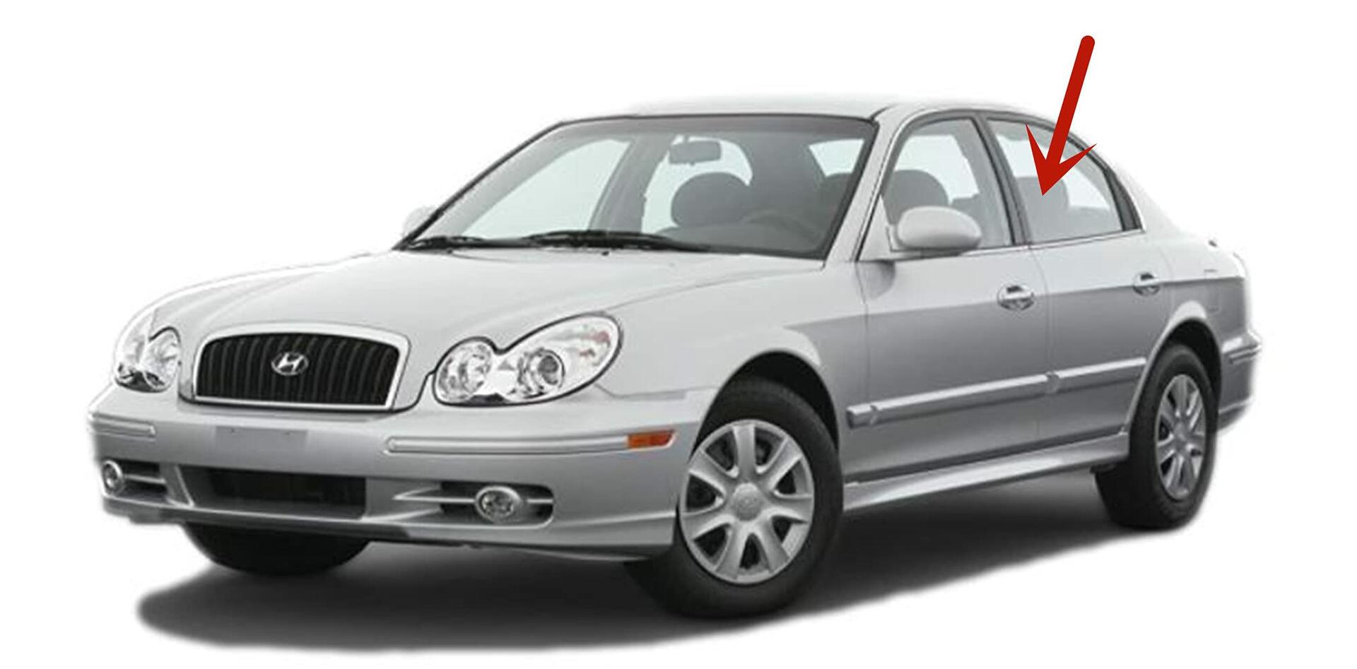 Driver Left Side Rear Door Window Door Glass Compatible with Hyundai Sonata 4 Door Sedan 2002-2005 Models