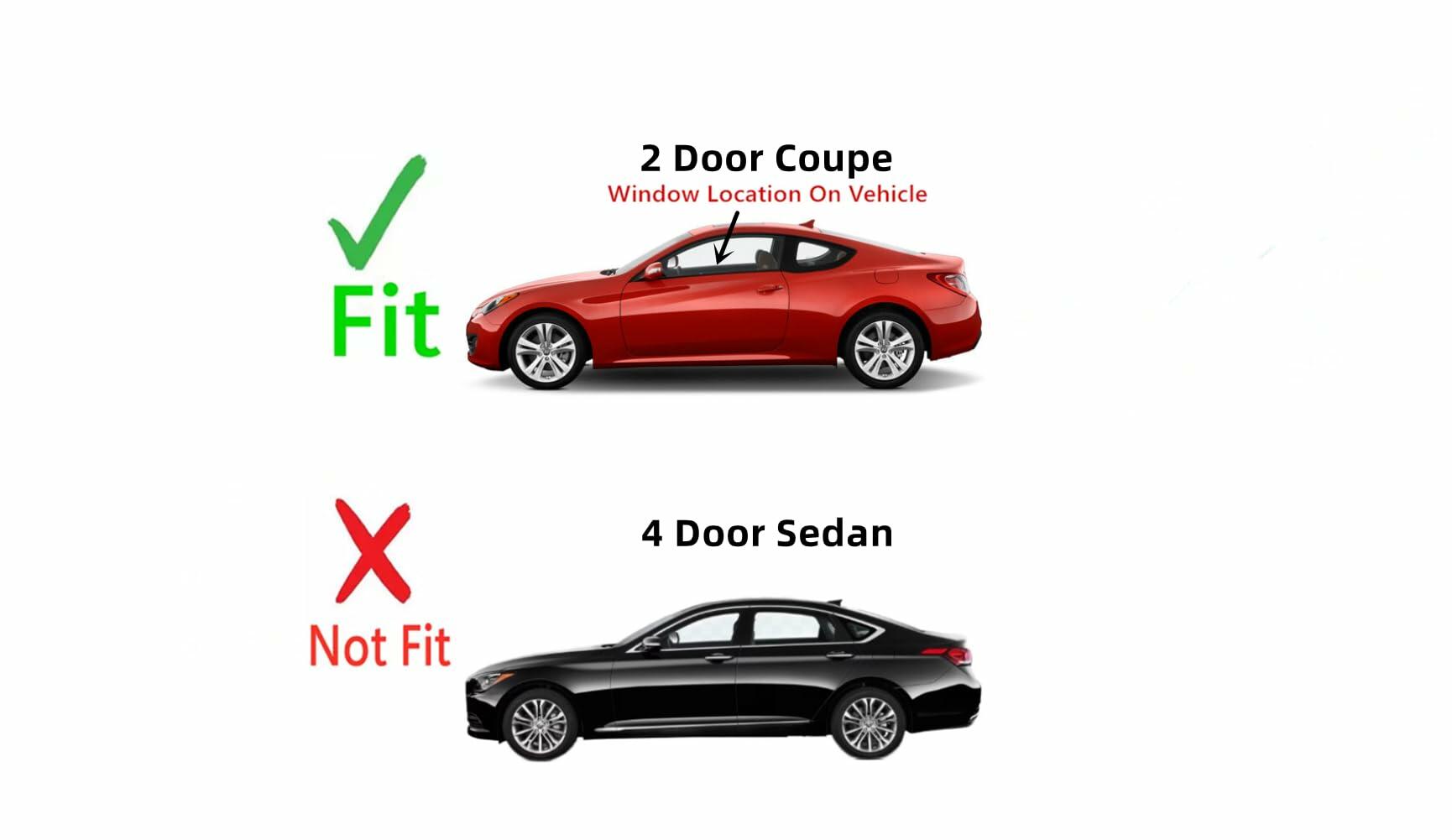 Driver Left Side Door Window Door Glass Compatible with Hyundai Genesis 2 Door Coupe 2010-2016 Models