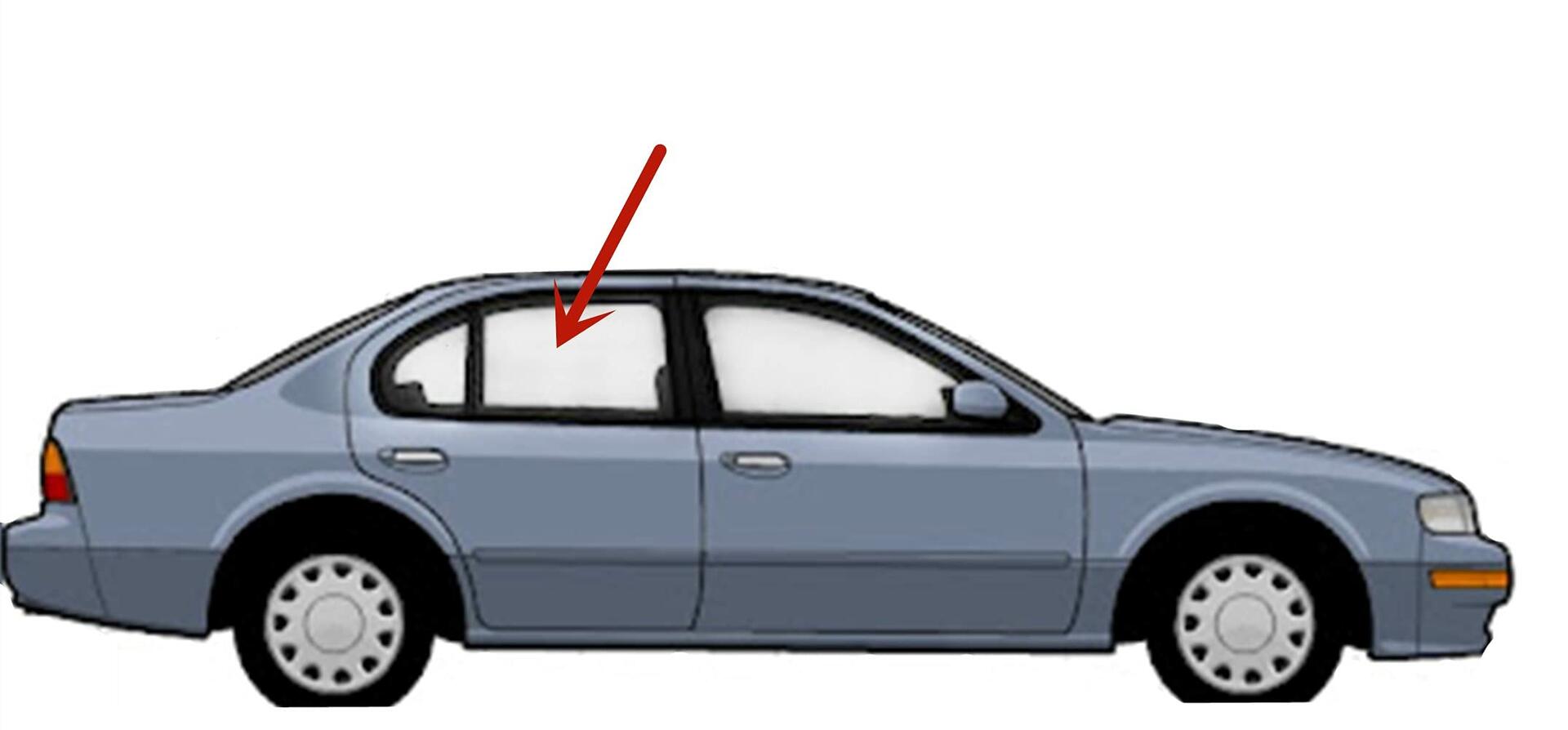 Passenger Right Side Rear Door Window Door Glass Compatible with Nissan Maxima/Infiniti I30 1995-1999 Models