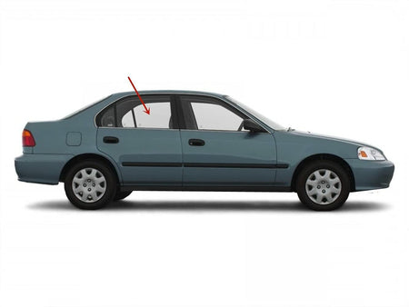 Passenger Right Side Rear Door Window Door Glass Compatible with Honda Civic 4 Door Sedan 1996-2000 Models