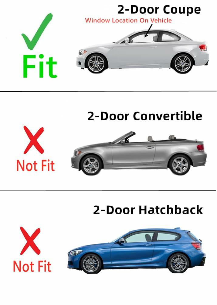 Driver Left Side Door Window Door Glass Compatible with BMW 128i 135i 2 Door Coupe 2008-2013 Models
