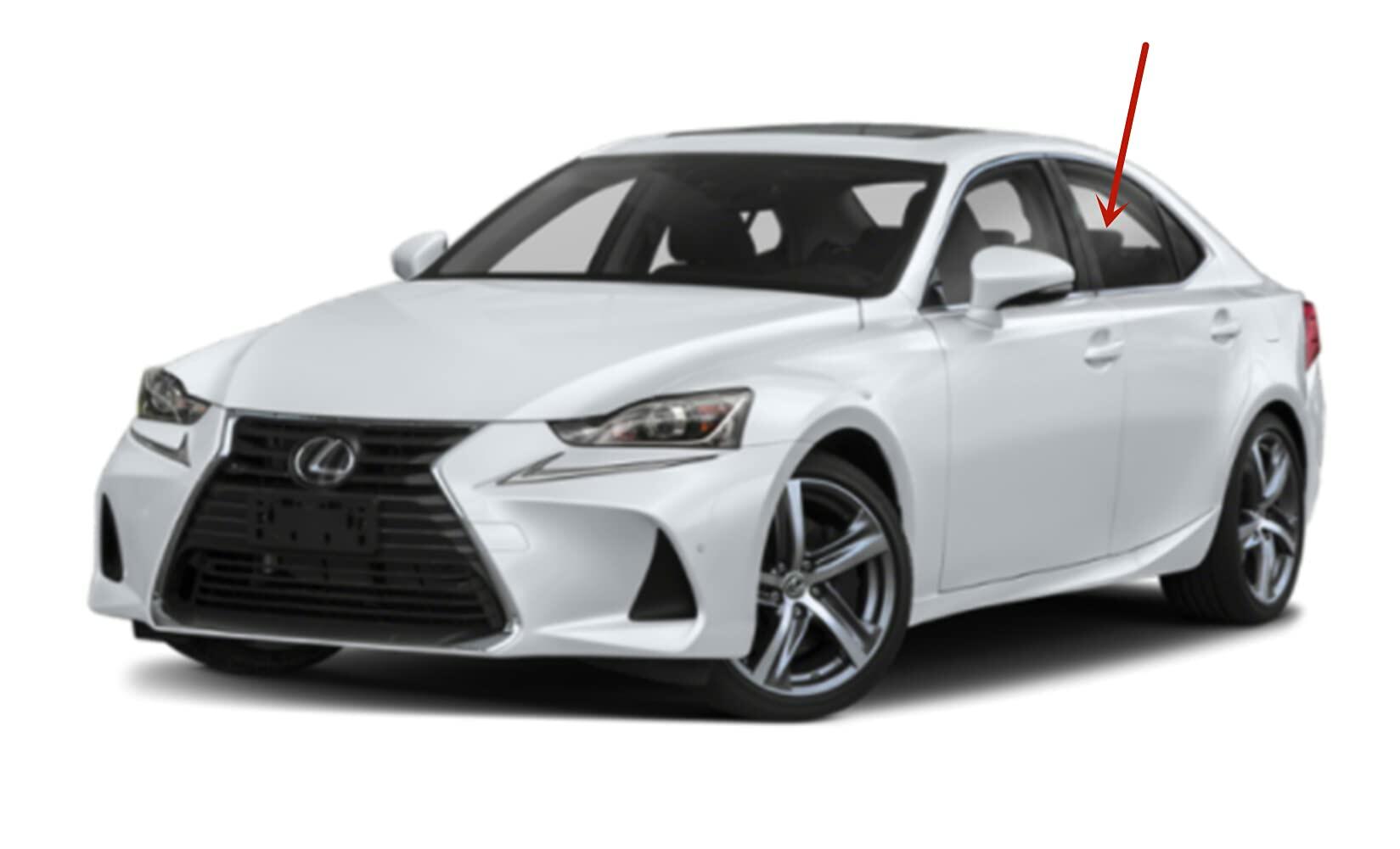 Driver Left Side Rear Door Window Door Glass Compatible with Lexus IS250 / IS350 / IS300 / IS200t 4 Door Sedan 2014-2020 Models