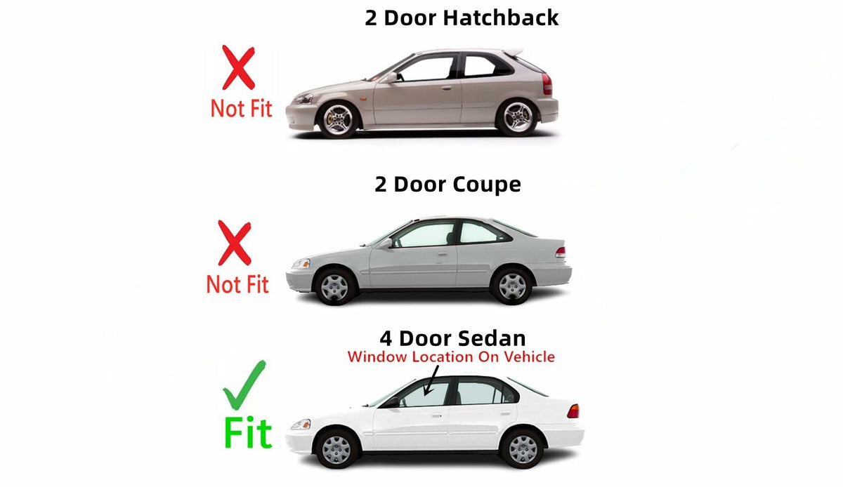 Driver Left Side Front Door Window Door Glass Compatible with Honda Civic 4 Door Sedan 1996-2000 Models