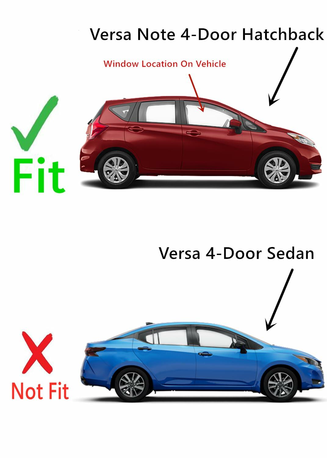 OEM Passenger Right Front Door Window Door Glass Compatible with Nissan Versa Note 4 Door Hatchback 2014-2019 Models
