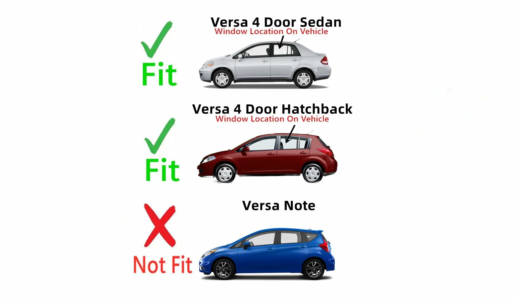Driver Left Rear Door Window Door Glass Compatible with Nissan Versa 4 Door Hatchback 2007-2013 Models / Versa 4 Door Sedan 2007-2011 Models