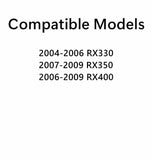Passenger Right Side Rear Door Window Door Glass Compatible with Lexus RX330 / RX350 / RX400 2004-2009 Models