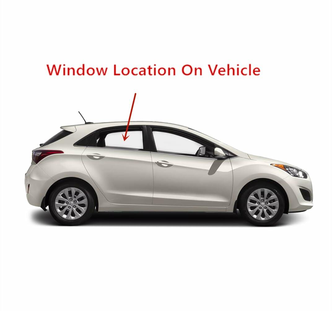 Passenger Right Side Rear Door Window Door Glass Compatible with Hyundai Elantra GT 4 Door Hatchback 2013-2017 Models