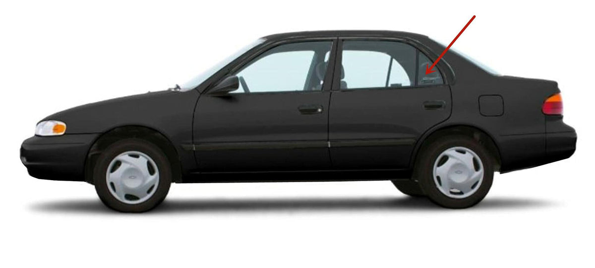 Driver Left Side Rear Vent Window Vent Glass Compatible with Geo Prizm 4 Door Sedan 1993-1997 Models