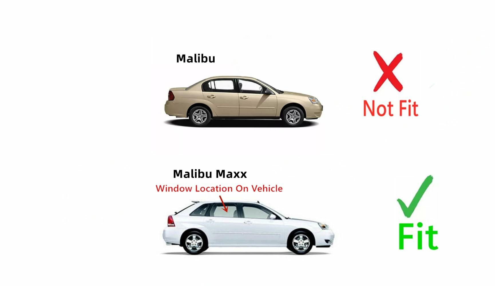 Passenger Right Side Rear Door Window Door Glass Compatible with Chevrolet Malibu Maxx 4 Door Hatchback 2004-2007 Models