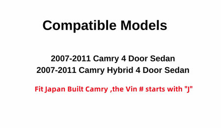 Driver Left Side Front Door Window Door Glass Compatible with Toyota Camry / Camry Hybrid 4 Door Sedan 2007-2011 Japan Built Models