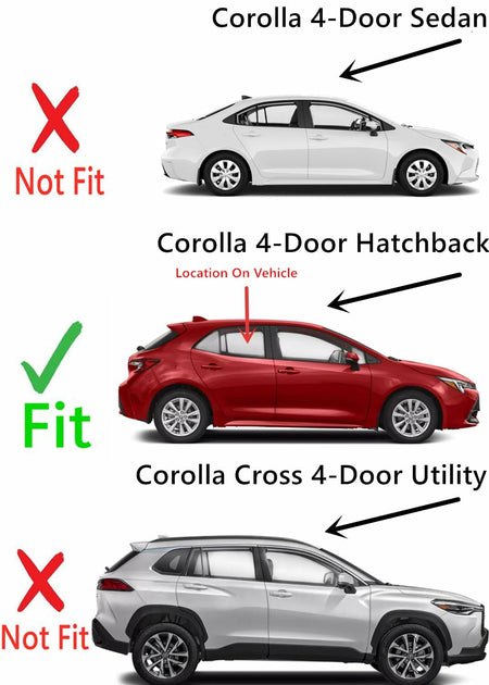 Passenger Right Side Rear Door Window Door Glass Compatible with Toyota Corolla / Corolla GR 4 Door Hatchback 2019-2026 Models