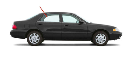 Passenger Right Side Rear Door Window Door Glass Compatible with Mazda 626 4 Door Sedan 1998-2002 Models