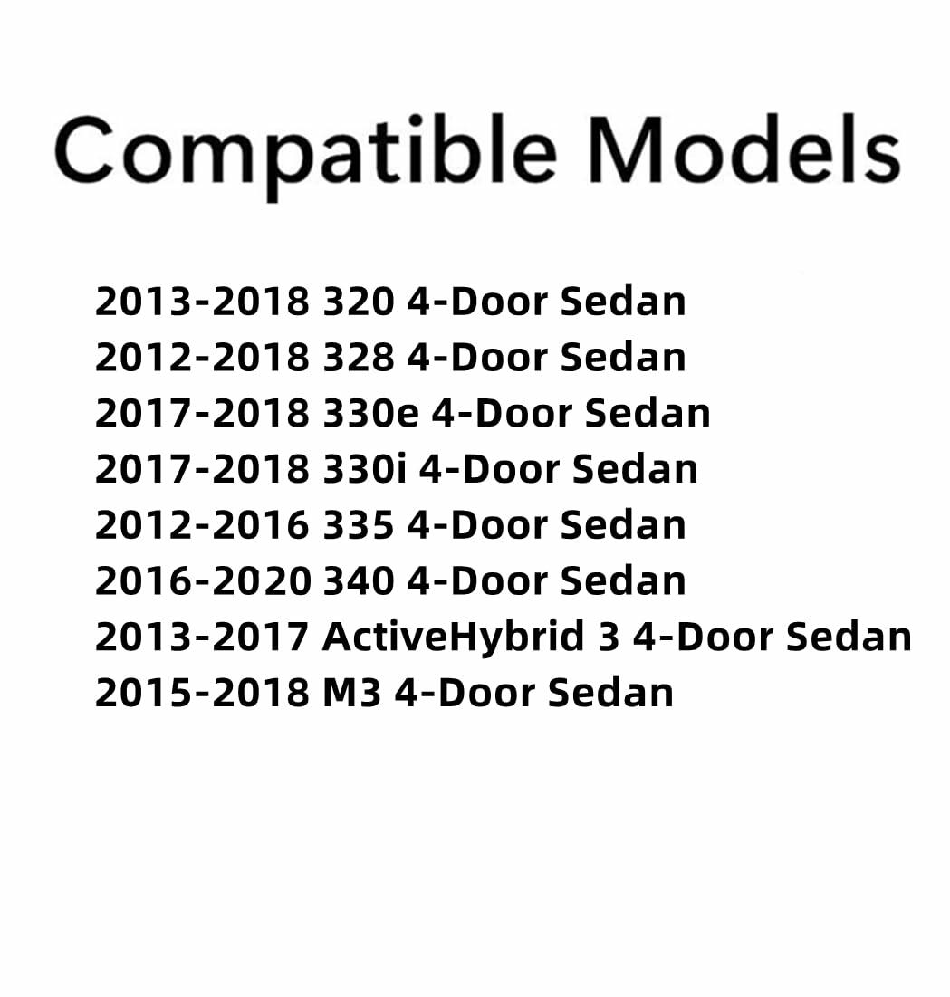Driver Left Side Rear Door Window Door Glass Compatible with BMW ActiveHybrid 3 & 320i & 328i & 328d & 330i & 330e & 335i & 340i 2012-2020 / M3 2015-2018 4 Door Sedan Models