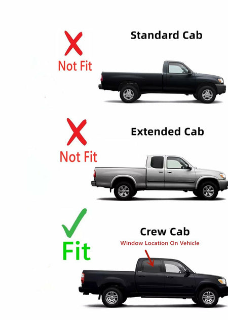 Passenger Right Side Rear Door Window Door Glass Compatible with Toyota Tundra Pickup 4 Door Crew Cab 2004-2006 Models