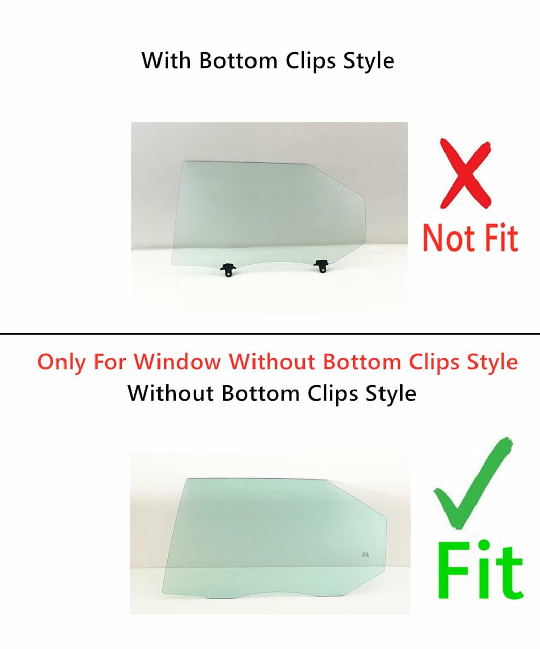 Driver Left Side Rear Door Window Door Glass Compatible with Kia Forte 4 Door Hatchback 2011-2013 Models