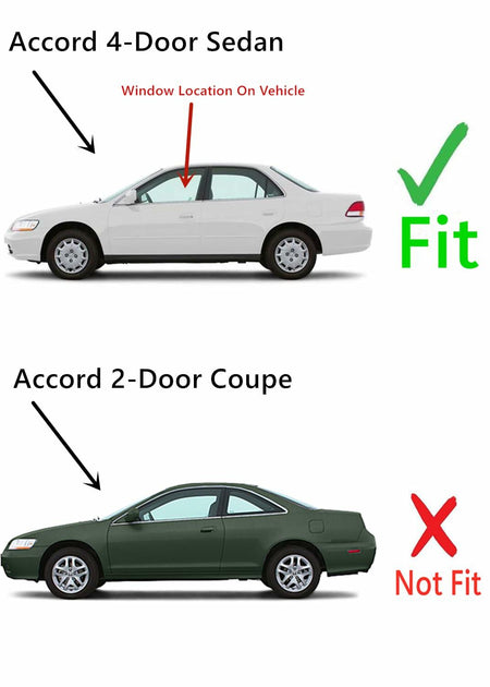 Driver Left Side Front Door Window Door Glass Compatible with Honda Accord 4 Door Sedan 1998-2002 Models