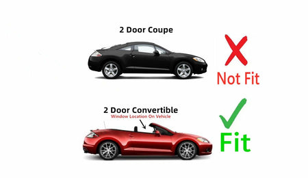 Passenger Right Side Door Window Door Glass Compatible with Mitsubishi Eclipse 2 Door Convertible 2007-2012 Models